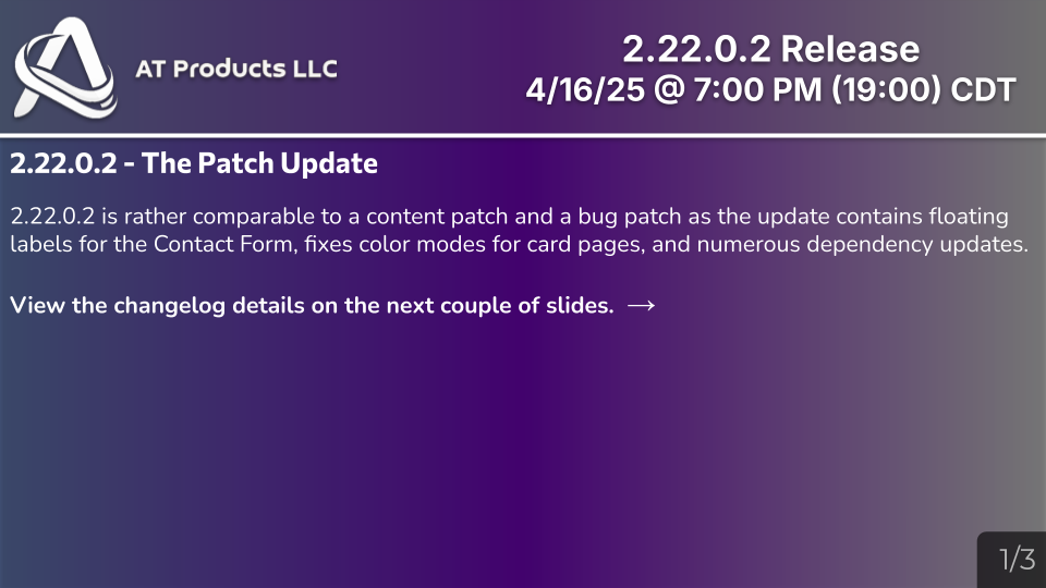 2.22.0.2 Release Slide 1